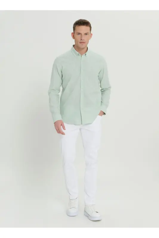 Altinyulduz Classics Slim Fit Tugmali Yaka Ochiq Mi - 2