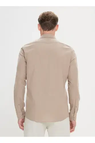 Altinyulduz Classics Slim Fit Tugmali Yaka Vizon Erkak Ko'ylak 4A2021200056 - 4