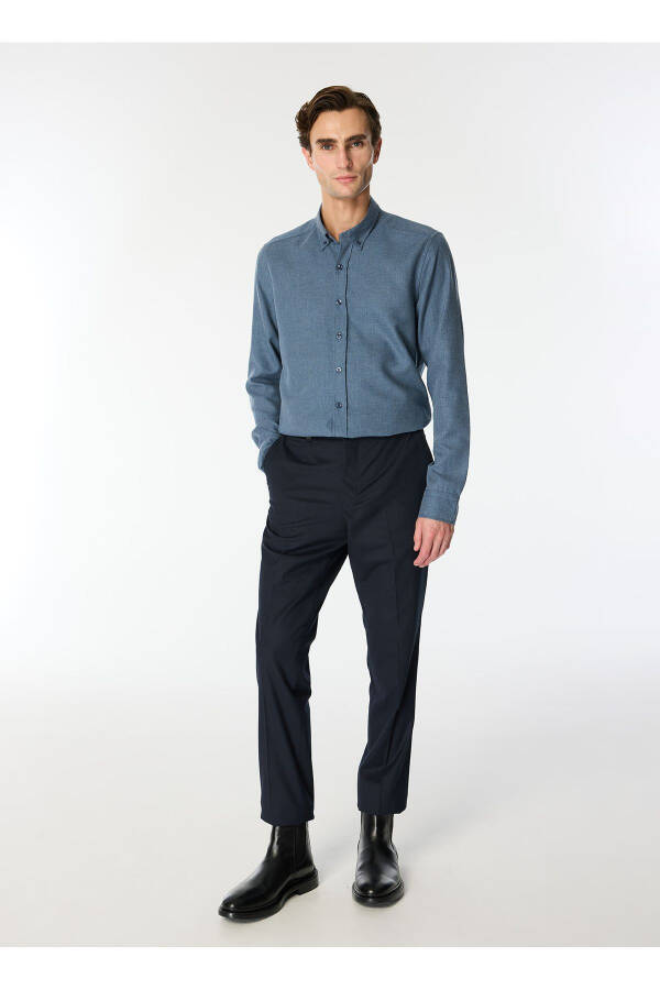 Altinyulduz Classics Slim Fit Tugmali Yoqa Lacivert Erkak Ko'ylak ACE202510303_KO'YLAK PAR DY - 2