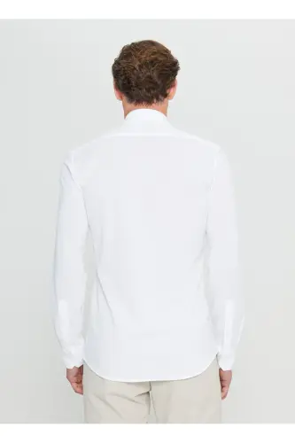 Altinyulduz Classics Slim Fit Tugmali Yoqa Oq Erkak Ko'ylak ACE020252157_BYZ - 5