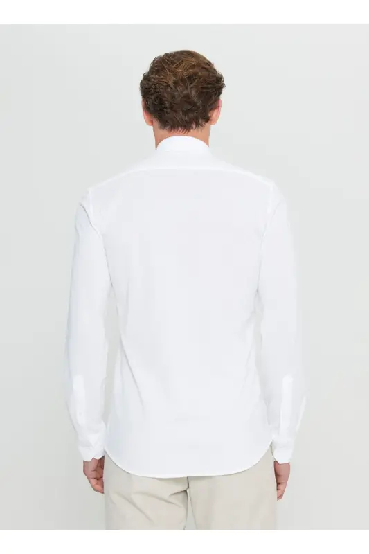 Altinyulduz Classics Slim Fit Tugmali Yoqa Oq Erkak Ko'ylak ACE020252157_BYZ - 5