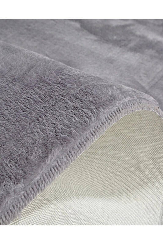 Altun Home Post Açık Gri Peluş Kaymaz Tüylenmez Makinede Yıkanabilir Halı - AÇIK-GRİ - 3