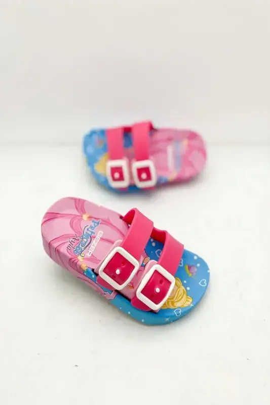 Altuntaş - Alya Figured Girl's Slipper Model - Fuchsia-Pink - 3