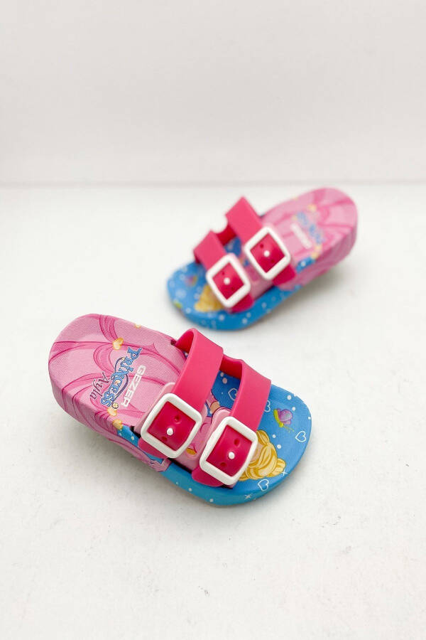 Altuntaş - Alya Figured Girls' Slippers - Fuchsia - 14