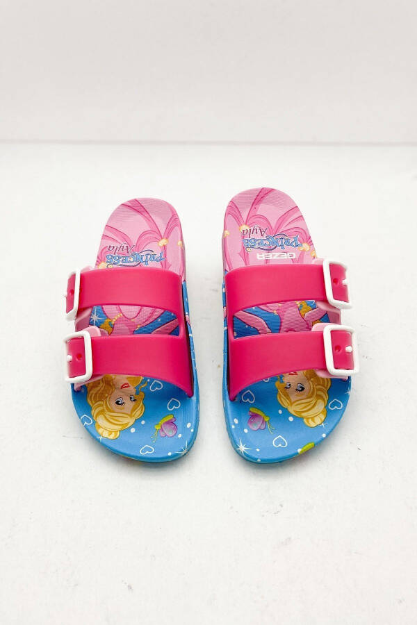 Altuntaş - Alya Figured Girls' Slippers - Fuchsia - 15