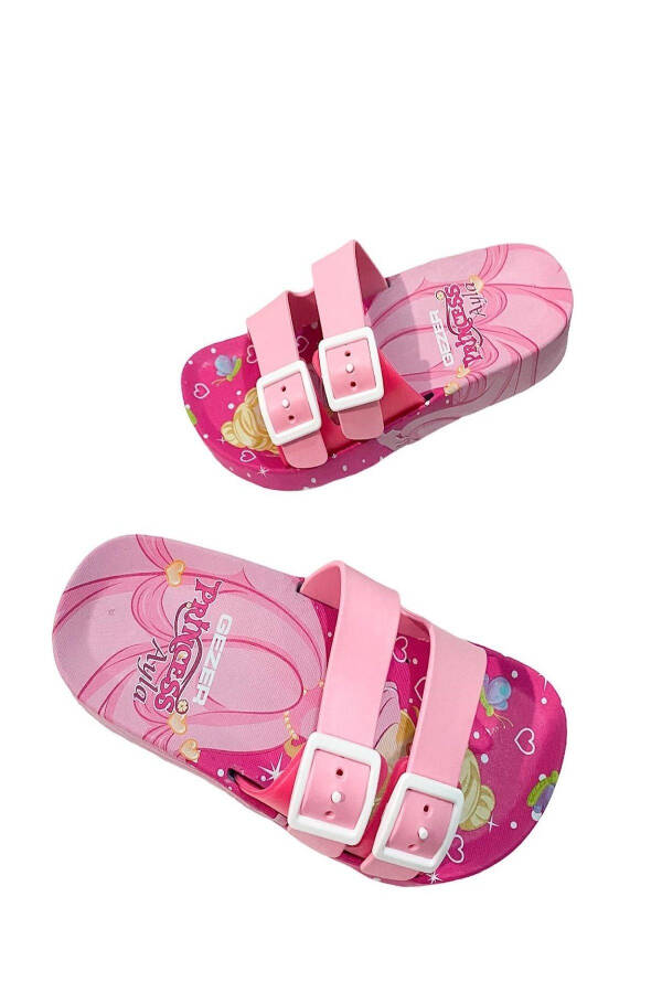 Altuntaş - Girls' Non-Slip Alya Figured Adjustable Buckle Slippers - Powder - 13