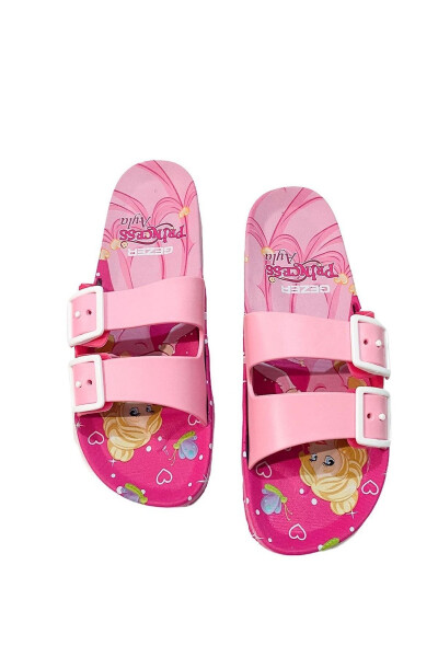 Altuntaş - Girls' Non-Slip Alya Figured Adjustable Buckle Slippers - Powder - 15