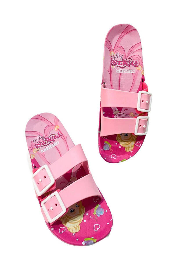 Altuntaş - Girls' Non-Slip Alya Figured Adjustable Buckle Slippers - Powder - 16