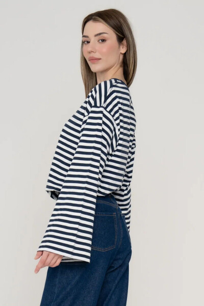 Amalie striped long-sleeve t-shirt for women. - 5