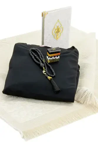 Amaliy boshili Ibodat kiyimi va Sajjada to'plami Qora - 3