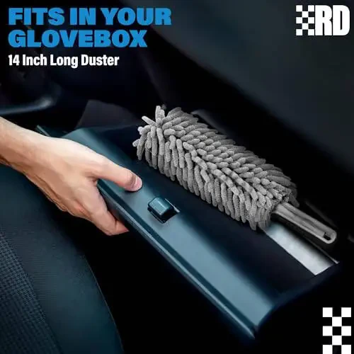 Interior Car Cleaner Duster Brush – Car Accessories for Women, Stocking Stuffers for Men - Lint & Scratch Free - 4
