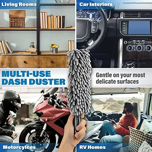 Interior Car Cleaner Duster Brush – Car Accessories for Women, Stocking Stuffers for Men - Lint & Scratch Free - 5
