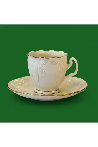 Amara Zarif 6 Kişilik Kahve Fincan Takımı 80 ML-Bej - 5