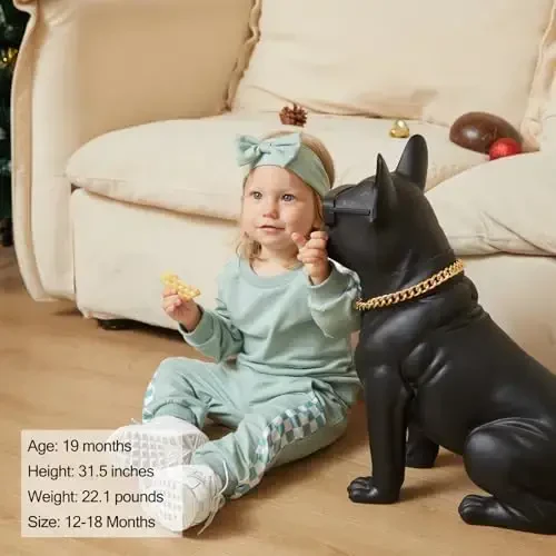 AMAWMW Infant Baby Girl Clothes Long Sleeve Loose Sweatshirts Pockets Pants Headband Outfits Fall Winter Spring Gift - 4