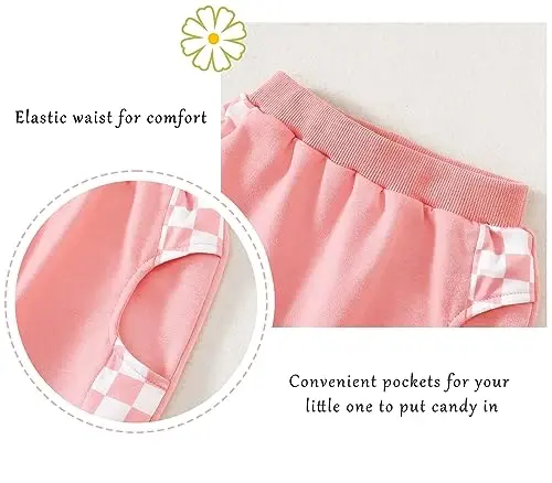 AMAWMW Infant Baby Girl Clothes Long Sleeve Loose Sweatshirts Pockets Pants Headband Outfits Fall Winter Spring Gift - 5