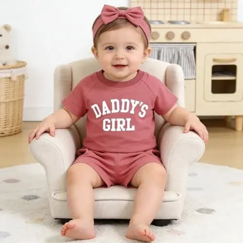 AMAWMW Infant Baby Girl Clothes Long Sleeve Loose Sweatshirts Pockets Pants Headband Outfits Fall Winter Spring Gift - 4