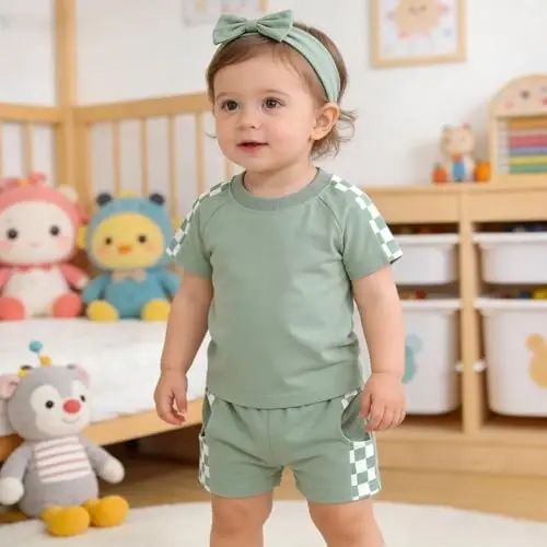 AMAWMW Infant Baby Girl Clothes Long Sleeve Loose Sweatshirts Pockets Pants Headband Outfits Fall Winter Spring Gift - AMAWMW (1)