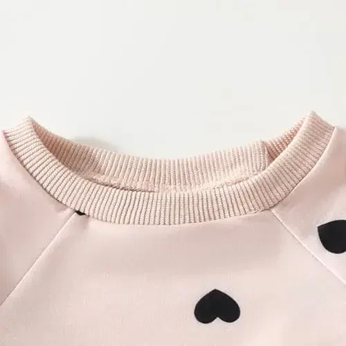 AMAWMW Infant Baby Girl Clothes Long Sleeve Loose Sweatshirts Pockets Pants Headband Outfits Fall Winter Spring Gift - 2