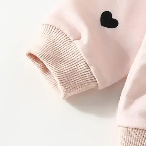 AMAWMW Infant Baby Girl Clothes Long Sleeve Loose Sweatshirts Pockets Pants Headband Outfits Fall Winter Spring Gift - 3