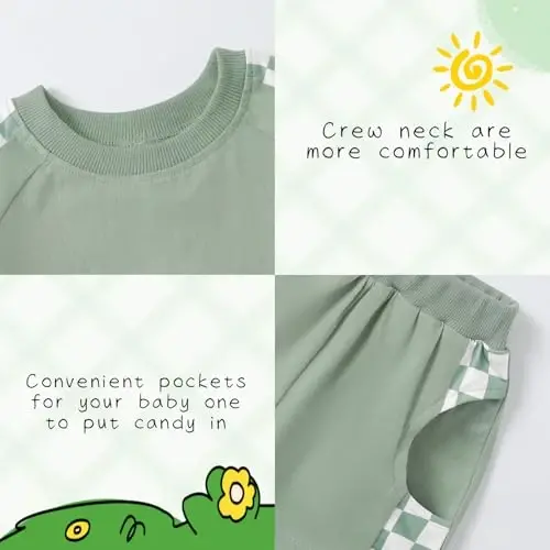 AMAWMW Infant Baby Girl Clothes Long Sleeve Loose Sweatshirts Pockets Pants Headband Outfits Fall Winter Spring Gift - 5