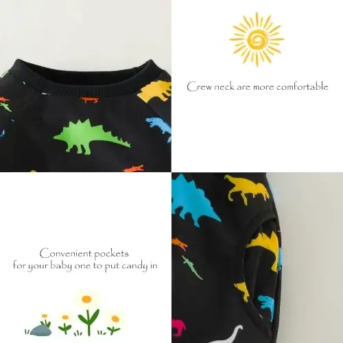 AMAWMW Infant Baby Girl Clothes Long Sleeve Loose Sweatshirts Pockets Pants Headband Outfits Fall Winter Spring Gift - 5