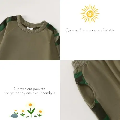 AMAWMW Infant Baby Girl Clothes Long Sleeve Loose Sweatshirts Pockets Pants Headband Outfits Fall Winter Spring Gift - 5