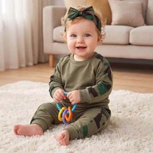 AMAWMW Infant Baby Girl Clothes Long Sleeve Loose Sweatshirts Pockets Pants Headband Outfits Fall Winter Spring Gift - AMAWMW (1)