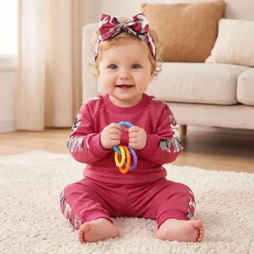 AMAWMW Infant Baby Girl Clothes Long Sleeve Loose Sweatshirts Pockets Pants Headband Outfits Fall Winter Spring Gift - AMAWMW (1)