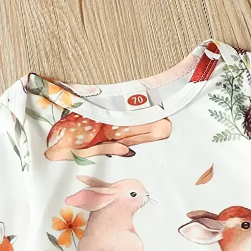 AMAWMW Newborn Baby Boys Girls Cartoon Sleeper Gown Long Sleeve Mountain Nightgown Hat Outfits - 3