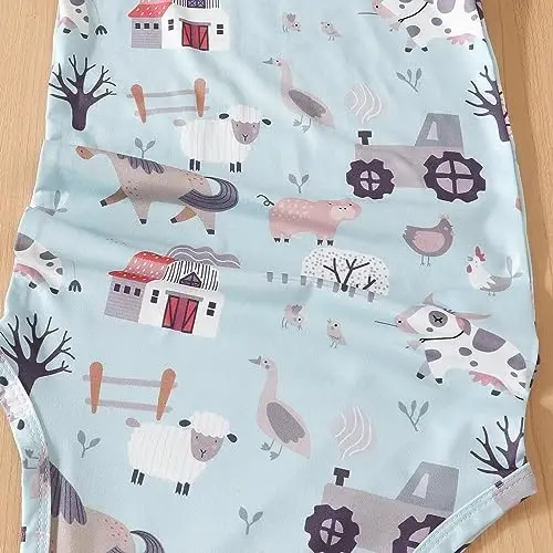 AMAWMW Newborn Baby Boys Girls Cartoon Sleeper Gown Long Sleeve Mountain Nightgown Hat Outfits - 3
