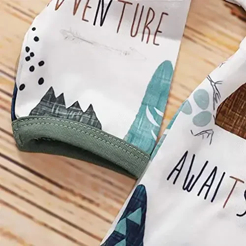 AMAWMW Newborn Baby Boys Girls Cartoon Sleeper Gown Long Sleeve Mountain Nightgown Hat Outfits - 5