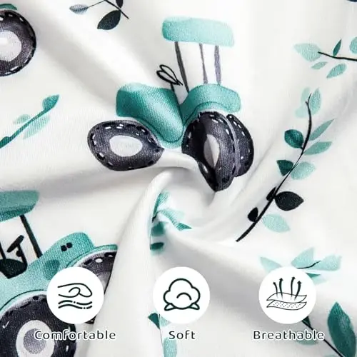 AMAWMW Newborn Baby Boys Girls Cartoon Sleeper Gown Long Sleeve Mountain Nightgown Hat Outfits - 5