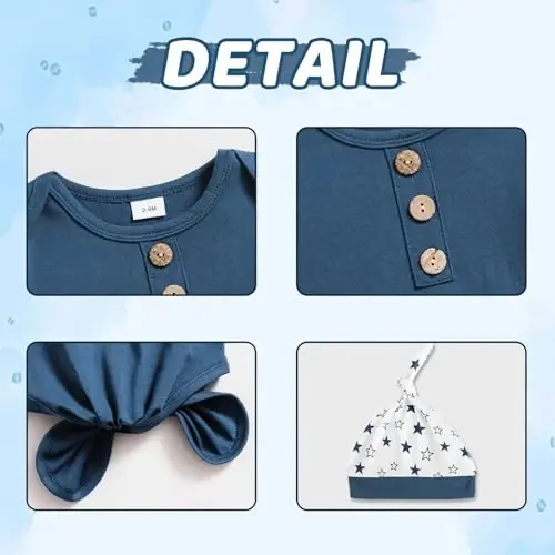 AMAWMW Newborn Baby Boys Girls Cartoon Sleeper Gown Long Sleeve Mountain Nightgown Hat Outfits - 1