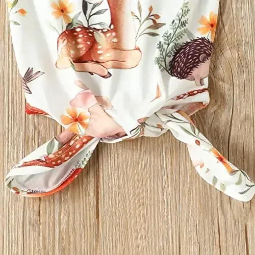 AMAWMW Newborn Baby Boys Girls Cartoon Sleeper Gown Long Sleeve Mountain Nightgown Hat Outfits - 4