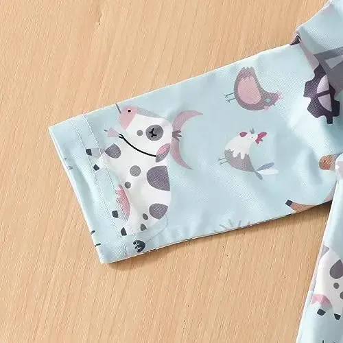 AMAWMW Newborn Baby Boys Girls Cartoon Sleeper Gown Long Sleeve Mountain Nightgown Hat Outfits - 5