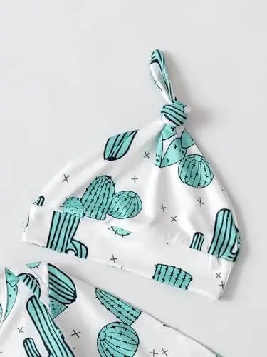 AMAWMW Newborn Baby Boys Girls Cartoon Sleeper Gown Long Sleeve Mountain Nightgown Hat Outfits - 6