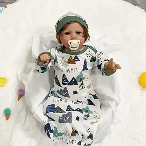 AMAWMW Newborn Baby Boys Girls Cartoon Sleeper Gown Long Sleeve Mountain Nightgown Hat Outfits - 2