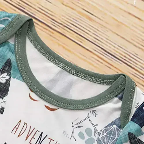 AMAWMW Newborn Baby Boys Girls Cartoon Sleeper Gown Long Sleeve Mountain Nightgown Hat Outfits - 4