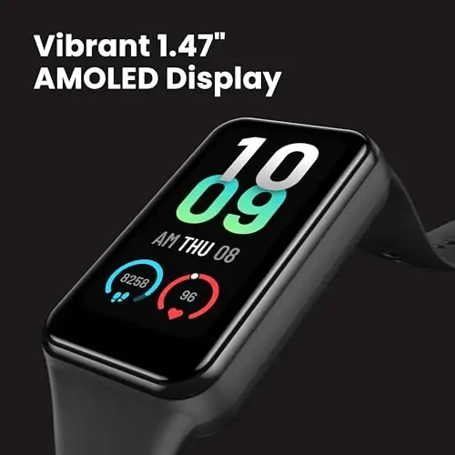 Amazfit Band 7 Fitness & Faollik Takibi, Qadamlarni Kuzatish, Yurak Urishi & SpO2ni Kuzatish, Virtual Pacer, 18 Kunlik Batareya, Uyqu Sifati Tahlili, O'rnatilgan Alexa, Suga Chidamli (Qora) - 6