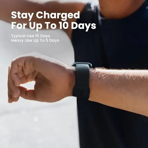 Amazfit Bip 5 Aql Soati 46mm, GPS, ichki Alexa, Bluetooth qo'ng'iroq, 10 kunlik batareya, yurak urish tezligi va VO2 Max, uxlash sog'lig'ini kuzatish, AI Fitness ilovasi, 120 dan ortiq sport rejimlari, Android va iPhone uchun, qora - 2