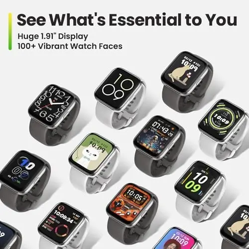 Amazfit Bip 5 Core Smart Watch для мужчин и женщин 46 мм, батарея на 11 дней, фитнес-трекер активности с 120+ спортивными режимами, монитор сердечного ритма и сна, для телефона Android и iPhone, водостойкий, черный - 6