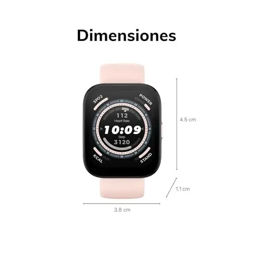Amazfit Bip 5 Smart Watch 46mm, GPS, Modazone Alexa Built-in, Bluetooth Calling, 10 kunlik batareya, Yurak urishi va VO2 Max, Uyqu salomatligini kuzatish, AI Fitness Tracker ilovasi, Android va iPhone uchun, Pastel pushti - 5