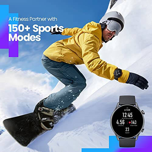 Amazfit GTR 3 Pro Akıllı Saat 46mm Android ve iPhone için, 14 Gün Pil Ömrü, GPS, Dahili Alexa, Bluetooth Aramaları, 150'den Fazla Spor Modu ile Erkekler İçin Fitness Takip Cihazı, Uyku Kalp Ritmi Sağlık Takibi, Siyah - 12