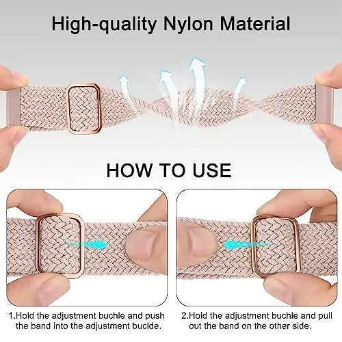 Vancle Braided Solo Loop Band for Amazfit GTR 4 / GTR 3 Pro, 22mm Quick Release Replacement Wristband for Amazfit Bip 5 Bands Women Men - 2