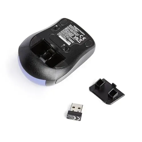 Amazon Basics 2.4 Ghz Wireless Optical Computer Mouse with USB Nano Receiver, Blue - 4