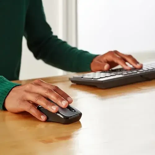 Amazon Basics 2.4 Ghz USB Nano qabul qiluvchisi, kumush rangli simsiz optik kompyuter sichqonchasi - 6