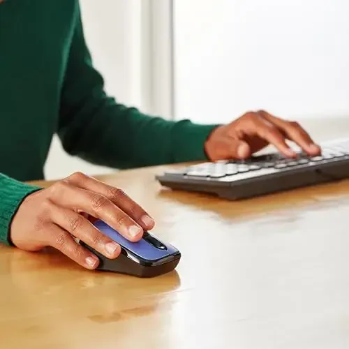 Amazon Basics 2.4 Ghz Wireless Optical Computer Mouse with USB Nano Receiver, Blue - 5