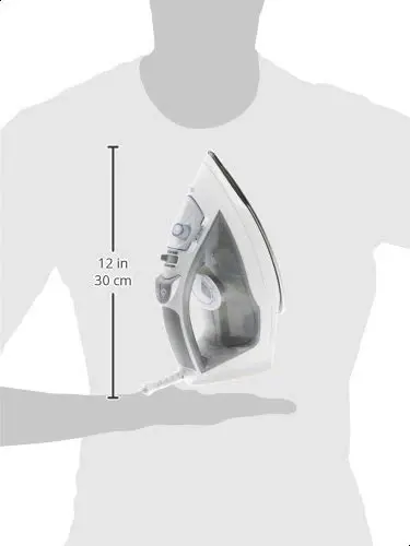 Amazon Basics Steam Iron for Clothes with Safety Auto Shut-Off, Handheld Steamer, Steel Soleplate, 1700-Watt, 1.62ft, Gray - 5