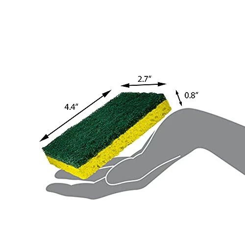 Amazon Basics Cleaning Sponges, Multipurpose, Heavy Duty Scrub Sponges, Yellow/Green, 6-Pack - 6