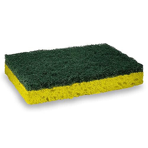 Amazon Basics Cleaning Sponges, Multipurpose, Heavy Duty Scrub Sponges, Yellow/Green, 6-Pack - 5